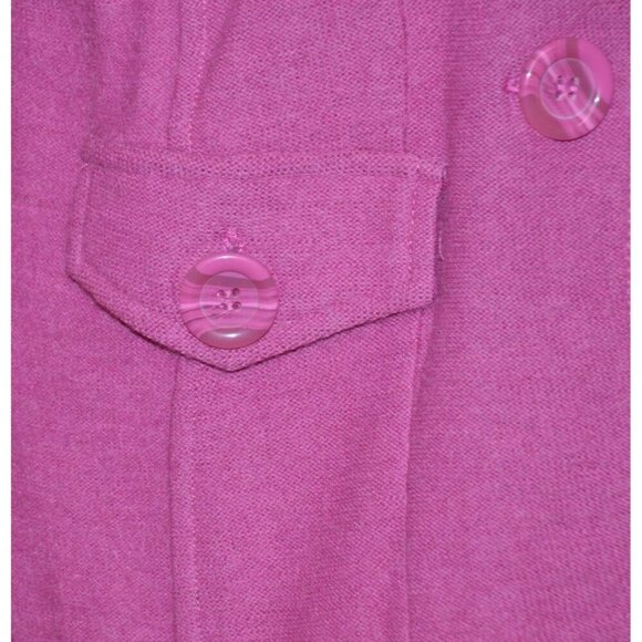Appleseed's Ladies M Plum Purple 100% Wool Sweater Jacket Button Up Warm Career - Picture 6 of 11